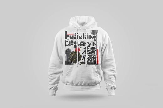 Hoodie — Floral Tie Guan Yin