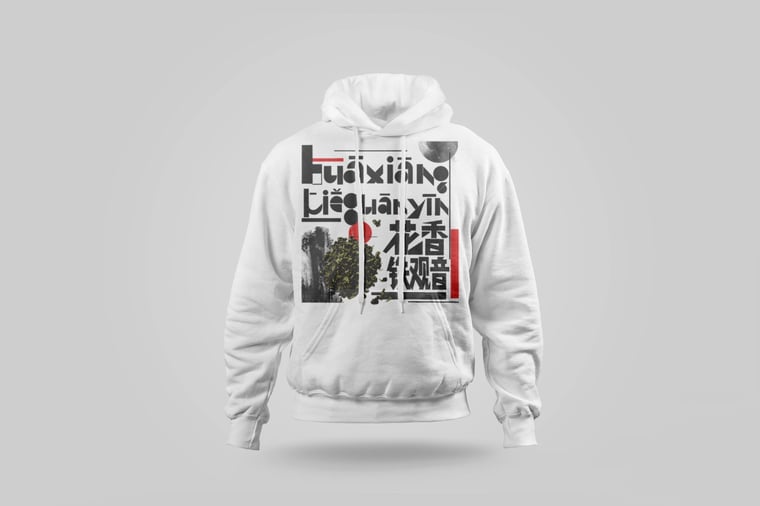 Hoodie — Floral Tie Guan Yin